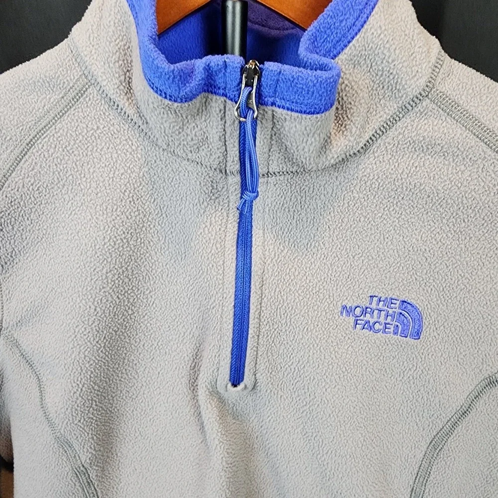 Woman's Fleece Pullover,‎ The North Face Jacket Quarter Zip, Grey/Blue Size...